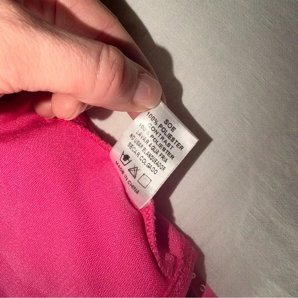 Main Strip Hot Pink Studded Fringe Crop Top - Picture 8 of 11